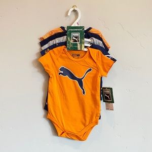 PUMA 5 Pack Sporty Cotton Bodysuits